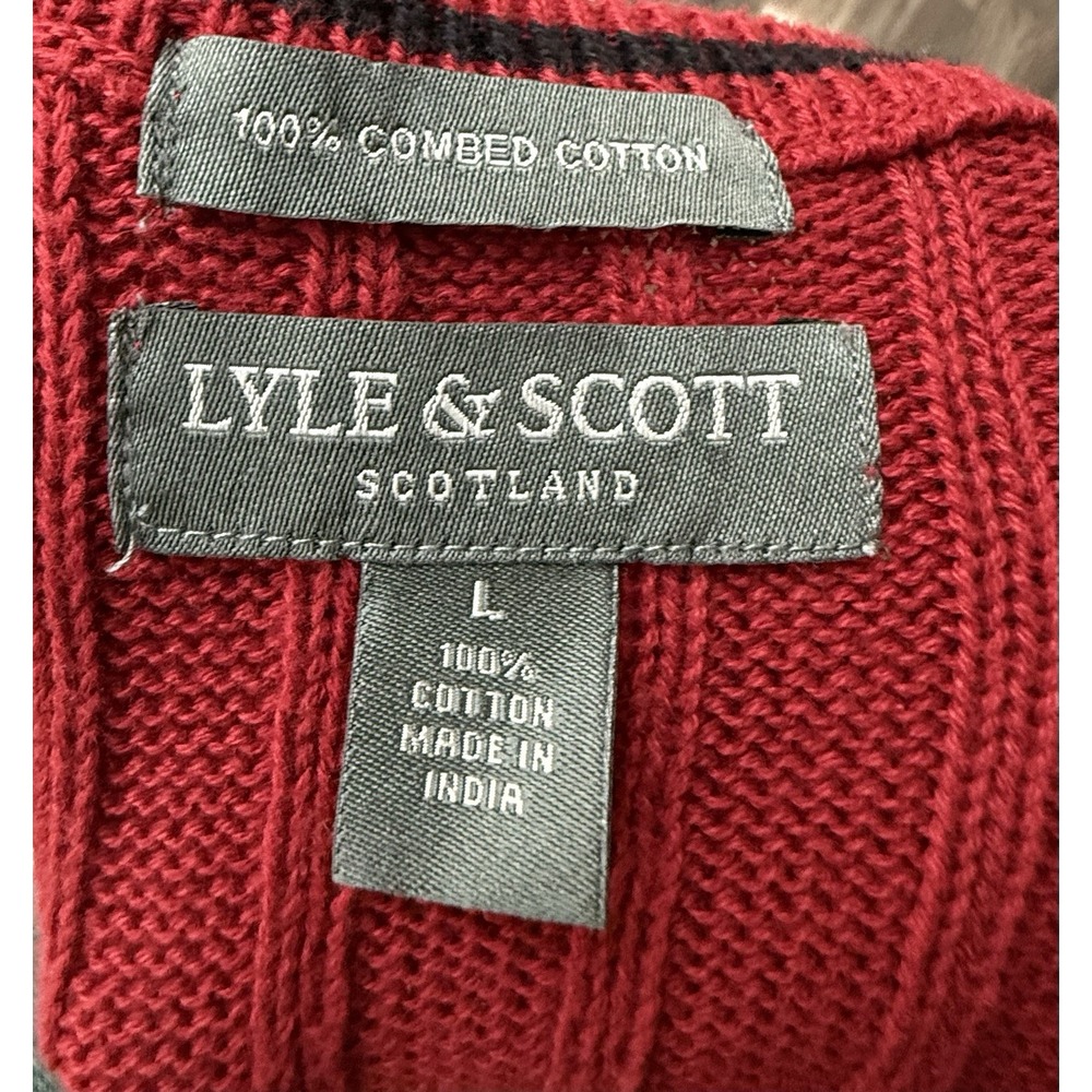 Grandpa Sweater‎ Vest L Red Cable Knit coastal grandma Cabincore Cottagecore Y2K - Picture 5 of 6